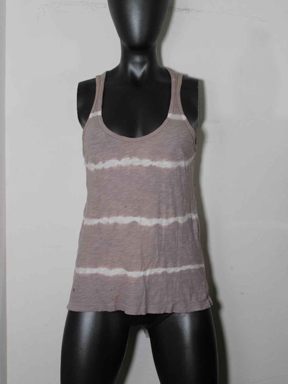 Anthropologie Left of Center Mauve Striped Racerback Tank Top - Size S (Flaw)